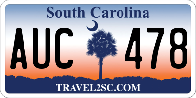 SC license plate AUC478