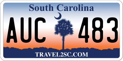 SC license plate AUC483