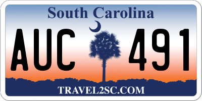 SC license plate AUC491