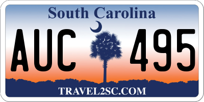 SC license plate AUC495