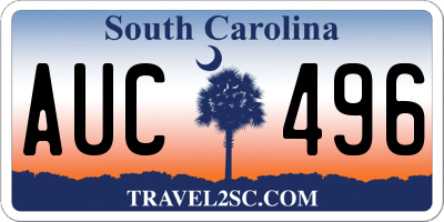 SC license plate AUC496