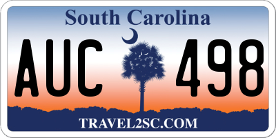 SC license plate AUC498