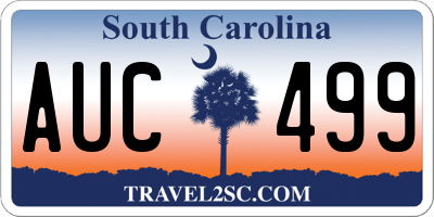 SC license plate AUC499