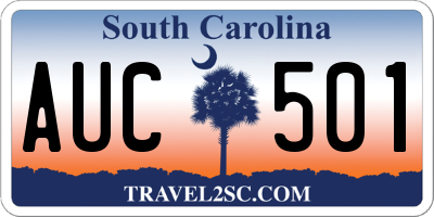 SC license plate AUC501