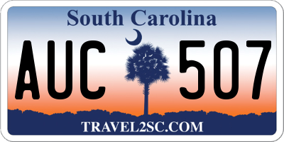 SC license plate AUC507