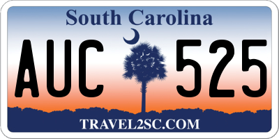 SC license plate AUC525