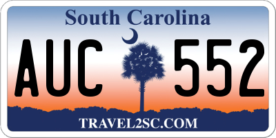 SC license plate AUC552