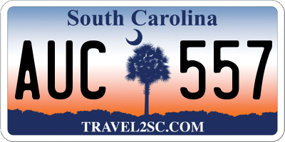 SC license plate AUC557