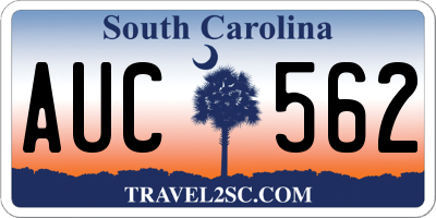 SC license plate AUC562