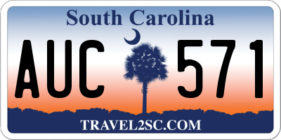 SC license plate AUC571