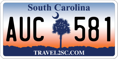 SC license plate AUC581