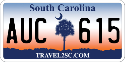 SC license plate AUC615