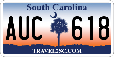 SC license plate AUC618