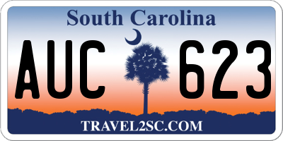 SC license plate AUC623