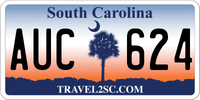 SC license plate AUC624
