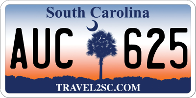 SC license plate AUC625