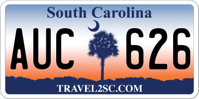 SC license plate AUC626