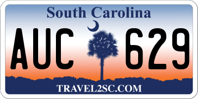 SC license plate AUC629