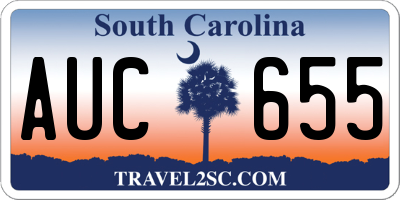 SC license plate AUC655