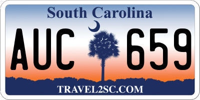 SC license plate AUC659