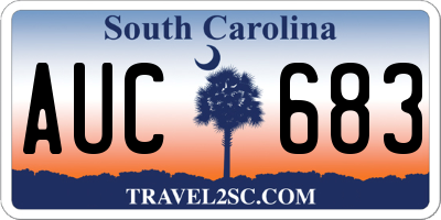 SC license plate AUC683