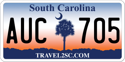 SC license plate AUC705