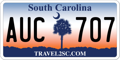 SC license plate AUC707