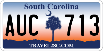 SC license plate AUC713