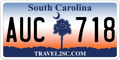 SC license plate AUC718