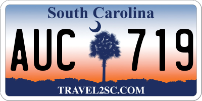 SC license plate AUC719