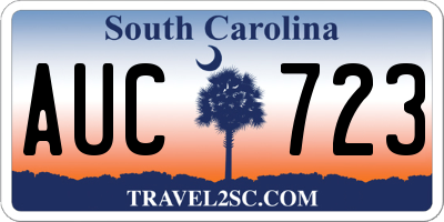 SC license plate AUC723