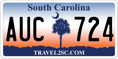 SC license plate AUC724