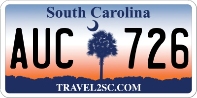 SC license plate AUC726