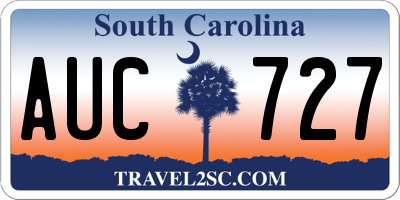 SC license plate AUC727