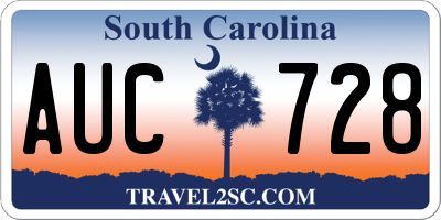 SC license plate AUC728