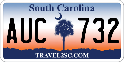 SC license plate AUC732