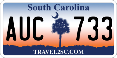 SC license plate AUC733