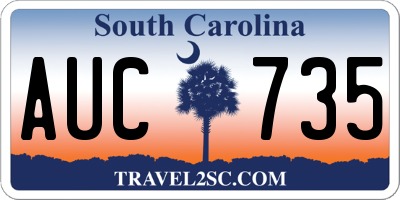 SC license plate AUC735