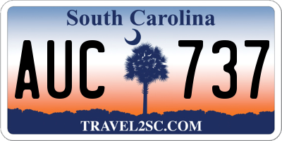 SC license plate AUC737
