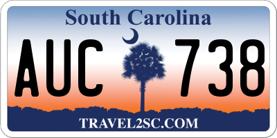 SC license plate AUC738