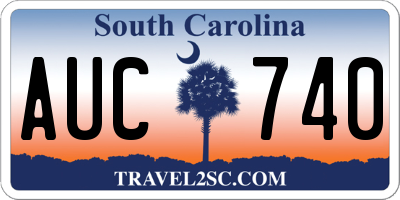 SC license plate AUC740