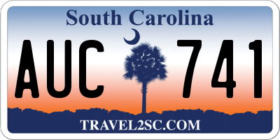 SC license plate AUC741