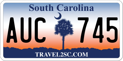 SC license plate AUC745