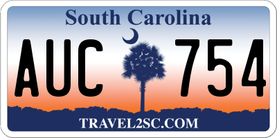 SC license plate AUC754