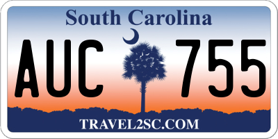 SC license plate AUC755