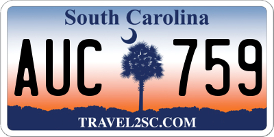 SC license plate AUC759
