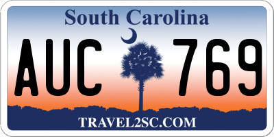 SC license plate AUC769