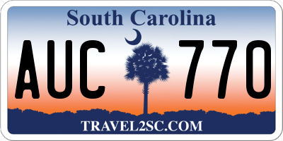 SC license plate AUC770