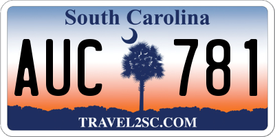 SC license plate AUC781