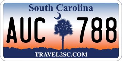 SC license plate AUC788